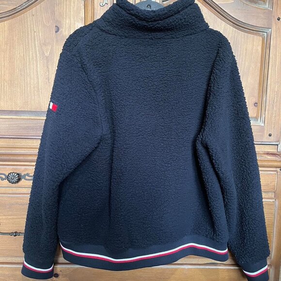 Tommy Hilfiger Navy Fleece Zipper Jacket - Picture 2 of 3
